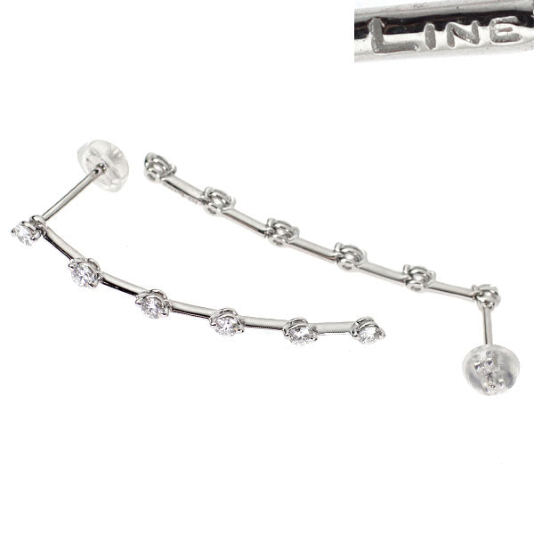 DTC K18WG ダイヤモンド ピアス 0.55ct LINE