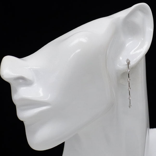DTC K18WG ダイヤモンド ピアス 0.55ct LINE