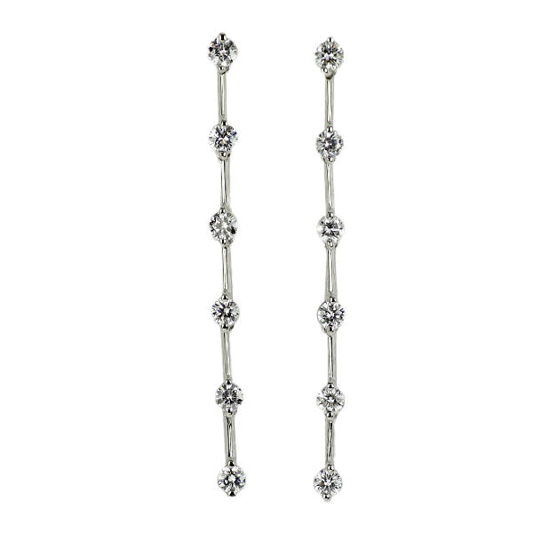 DTC K18WG ダイヤモンド ピアス 0.55ct LINE