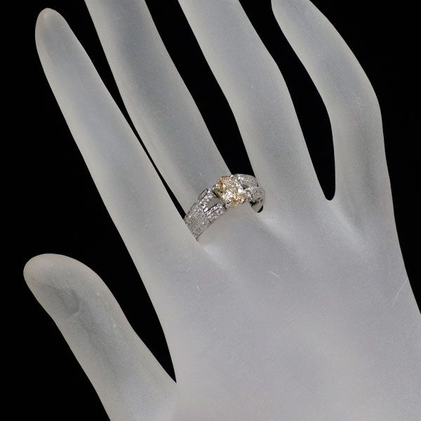 Pt900 オーバルカット ダイヤモンド トリートブルーダイヤ リング 1.098ct D0.26ct TBD0.02ct