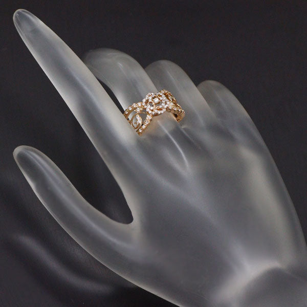 K18PG ダイヤモンド リング 0.40ct フラワー 薔薇
