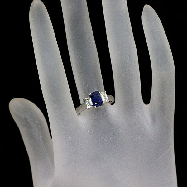 Pt900 サファイア ダイヤモンド リング 1.33ct D0.697ct