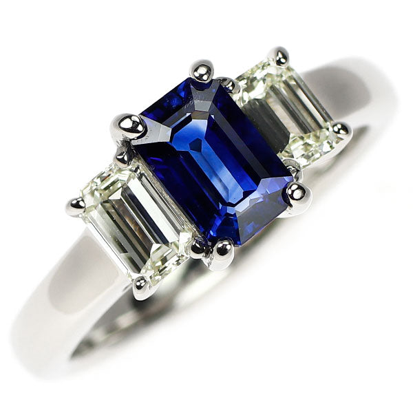 Pt900 サファイア ダイヤモンド リング 1.33ct D0.697ct