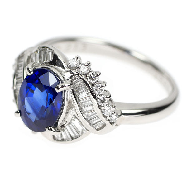 Pt900 サファイア ダイヤモンド リング 2.13ct D0.527ct