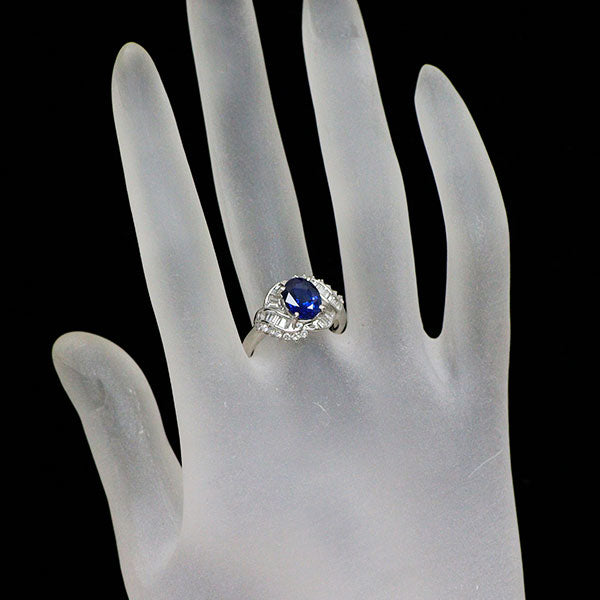 Pt900 サファイア ダイヤモンド リング 2.13ct D0.527ct