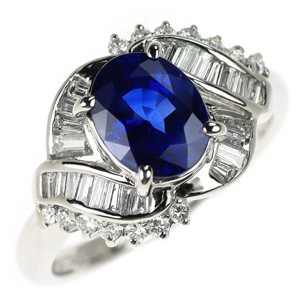 Pt900 サファイア ダイヤモンド リング 2.13ct D0.527ct