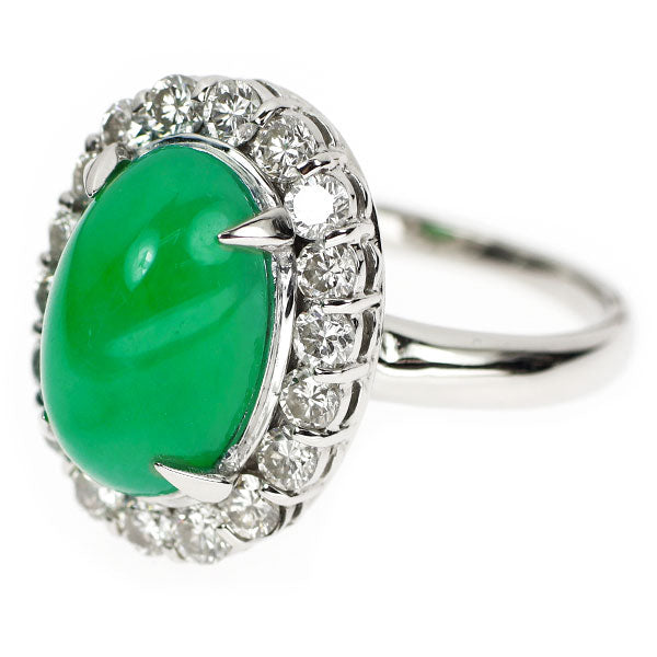 Pt900 翡翠 ダイヤモンド リング 6.11ct D1.13ct