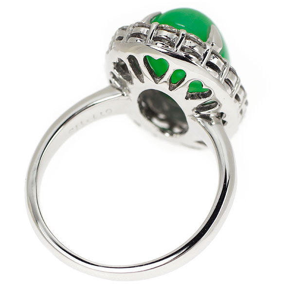 Pt900 翡翠 ダイヤモンド リング 6.11ct D1.13ct
