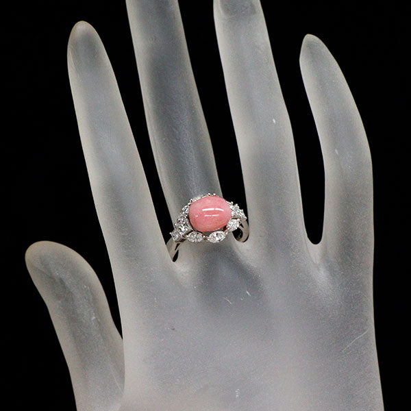 Pt900 コンクパール ダイヤモンド リング 4.10ct D1.19ct