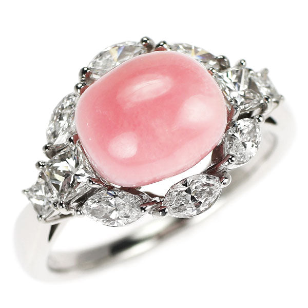 Pt900 コンクパール ダイヤモンド リング 4.10ct D1.19ct