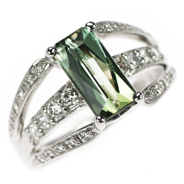 Pt900 トルマリン ダイヤモンド リング 1.50ct D0.28ct