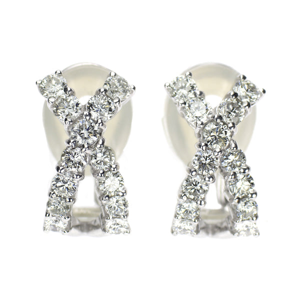 K18WG ダイヤモンド イヤリング 1.10ct