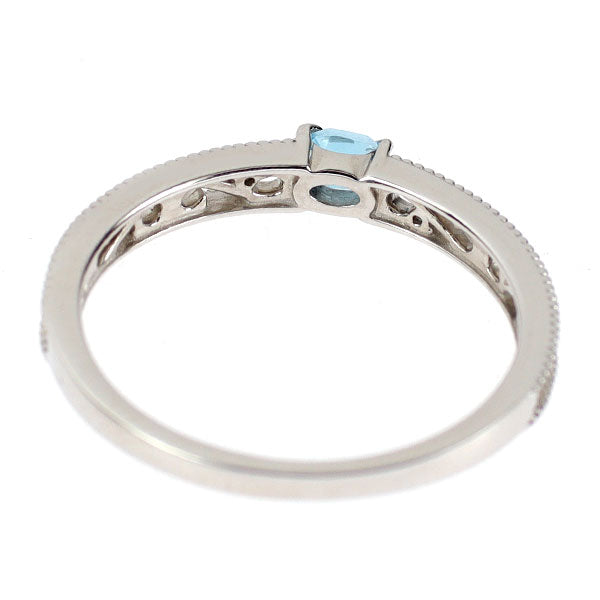 Pt900 ブルー トパーズ ダイヤモンド リング