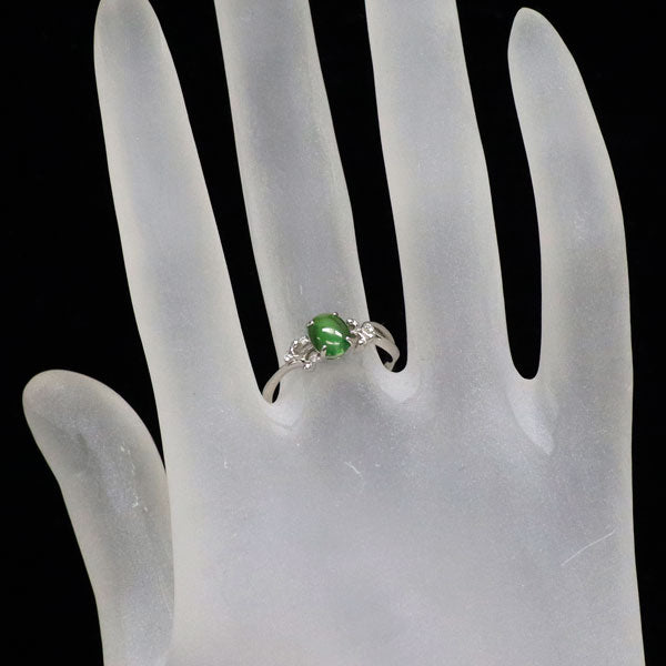 新品 Pt950 コーネルピンキャッツアイ ダイヤモンド リング 0.732ct D0.01ct レアストーン【エスコレ】