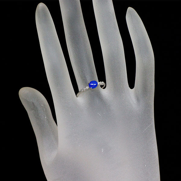 新品 希少 Pt950 カボションカット アウイナイト ダイヤモンド リング 0.41ct D0.03ct【エスコレ】