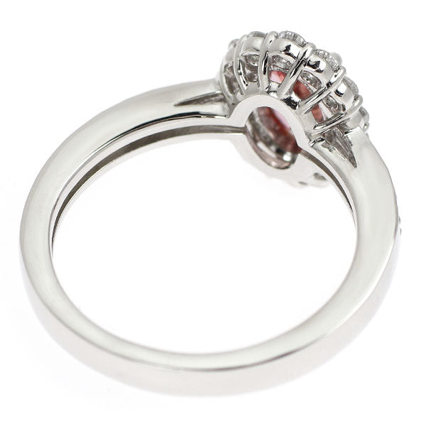 新品 希少 Pt950 ブラジル産シェリーピンクインペリアル トパーズ ダイヤモンド リング 0.750ct D0.46ct レアストーン【エスコレ】