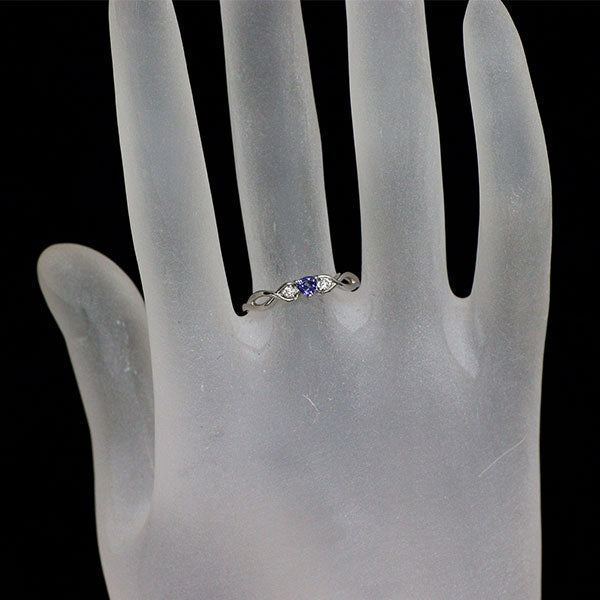 新品 Pt950 アメリカ サンベニト産ベニトアイト ダイヤモンド リング 0.140ct D0.04ct 希少石 レアストーン【エスコレ】
