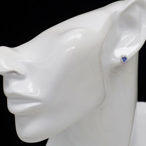 Pt900 サファイア ダイヤモンド ピアス 0.66ct D0.14ct — セルビー