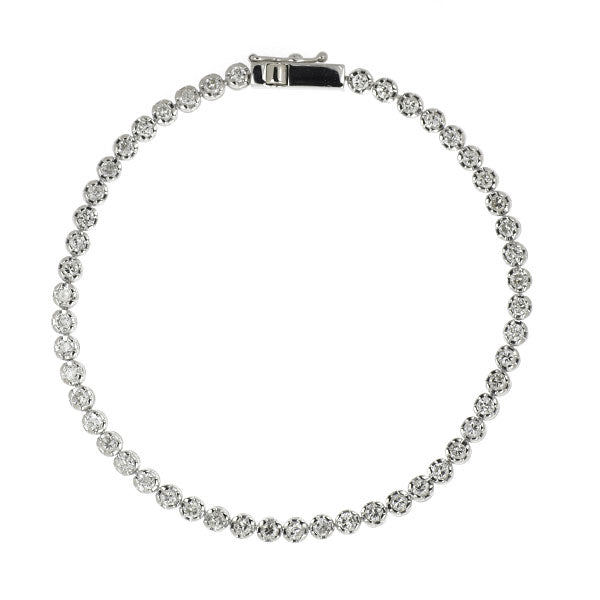 K14WG/ Pt900 ダイヤモンド ブレスレット 2.13ct テニス