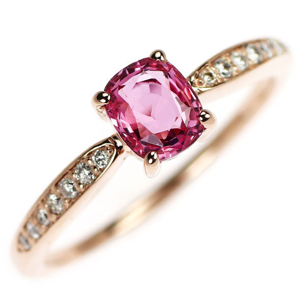 K18PG パパラチア サファイア ダイヤモンド リング 0.808ct D0.08ct