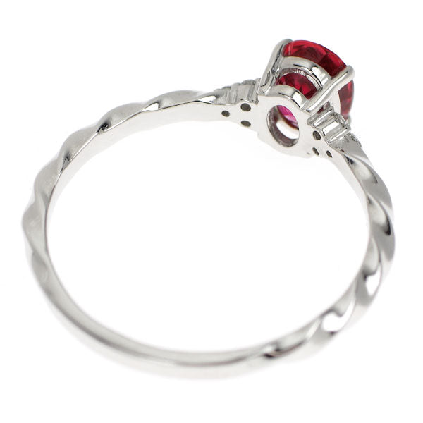 新品 Pt950 ピジョンブラッド ルビー ダイヤモンド リング 0.78ct D0.03ct 【エスコレ】