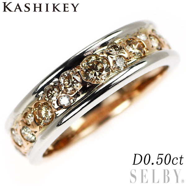 カシケイ K18WG/PG ダイヤモンド リング 0.50ct メランジェ
