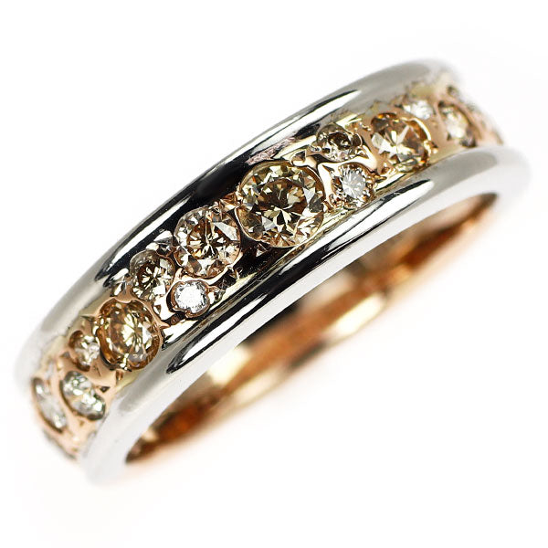 カシケイ K18WG/PG ダイヤモンド リング 0.50ct メランジェ