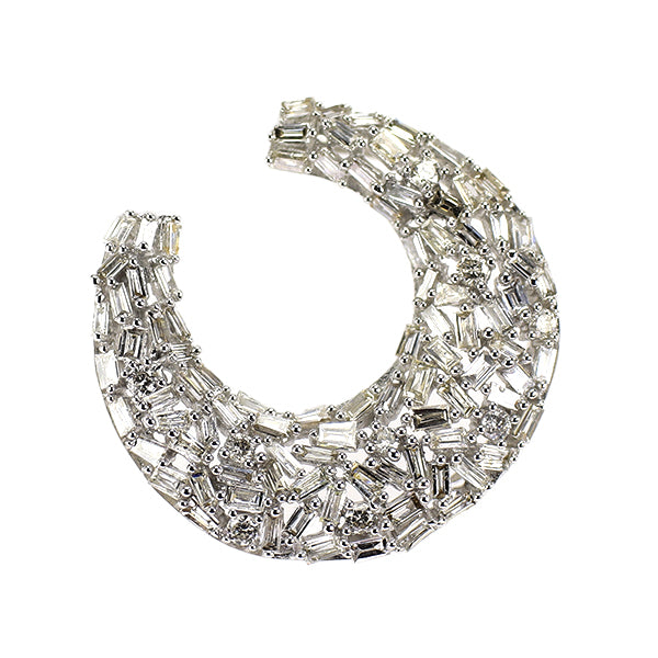 K18WG ダイヤモンド ペンダントトップ 0.50ct 馬蹄 三日月