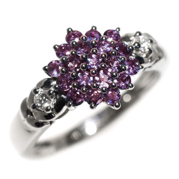 希少 Pt950 アレキサンドライト ダイヤモンド リング 0.50ct D0.06ct