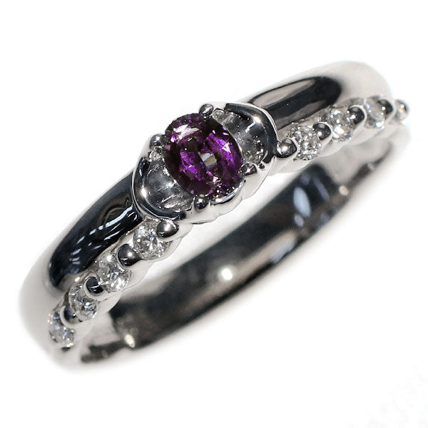 希少 Pt900 アレキサンドライト ダイヤモンド リング 0.25ct D0.15ct