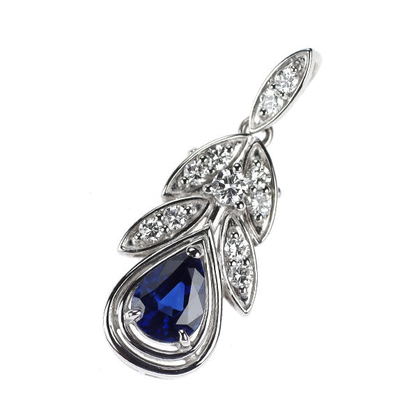 和光 Pt900 サファイア ダイヤモンド ペンダントトップ 0.55ct