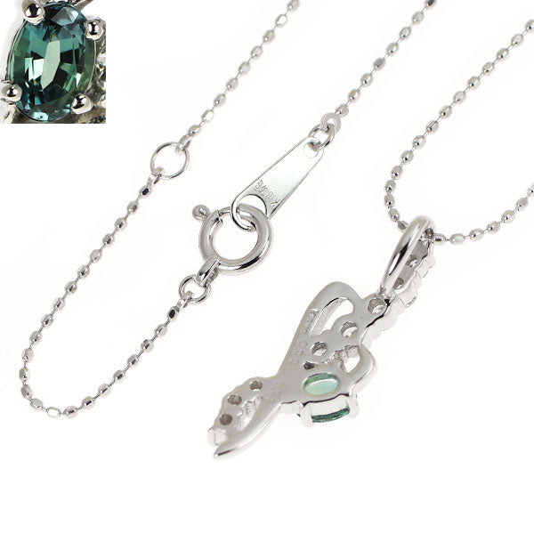 希少 K18WG アレキサンドライト ダイヤモンド ペンダントネックレス 0.22ct D0.23ct