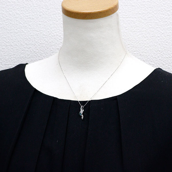 希少 K18WG アレキサンドライト ダイヤモンド ペンダントネックレス 0.22ct D0.23ct