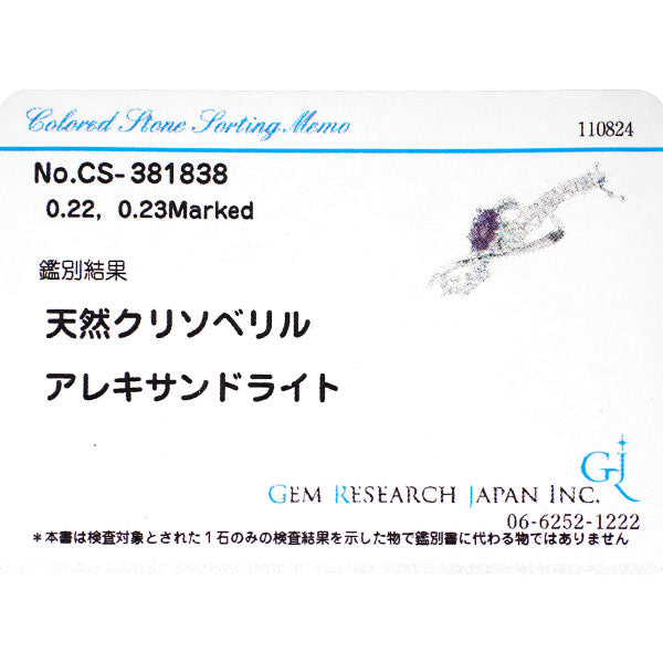 希少 K18WG アレキサンドライト ダイヤモンド ペンダントネックレス 0.22ct D0.23ct