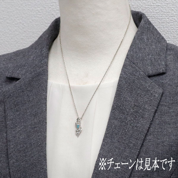 希少 Pt900/ Pt850 ブラジル産パライバ トルマリン ダイヤモンド ペンダントトップ 0.17ct D0.11ct