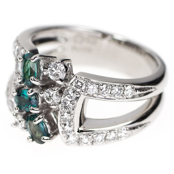 三越 希少 Pt900 アレキサンドライト ダイヤモンド リング 0.56ct D0.65ct