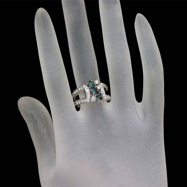 三越 希少 Pt900 アレキサンドライト ダイヤモンド リング 0.56ct D0.65ct