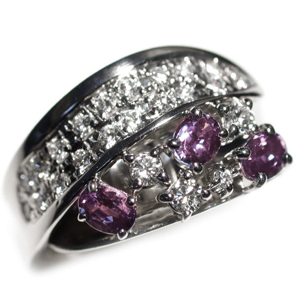 天空 希少 Pt900 アレキサンドライト ダイヤモンド リング 0.75ct D0.52ct