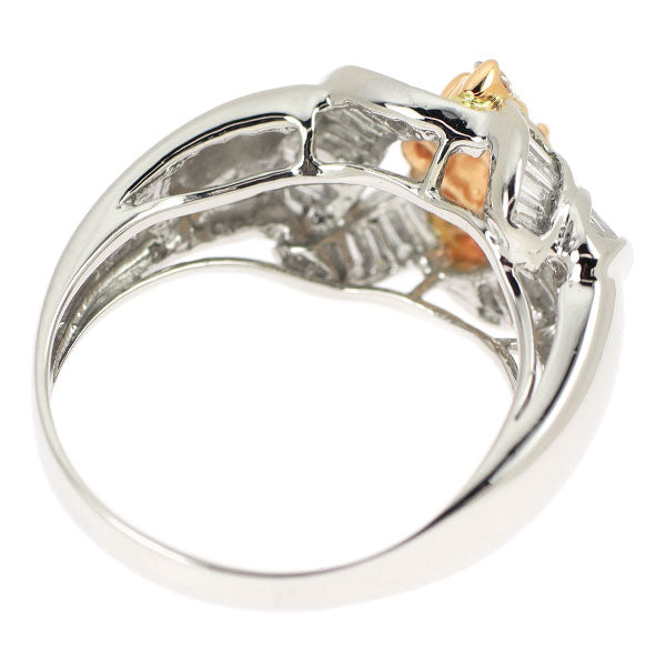 Pt900/K18PG 天然ピンク/カラーレス ダイヤモンド リング 1.00ct