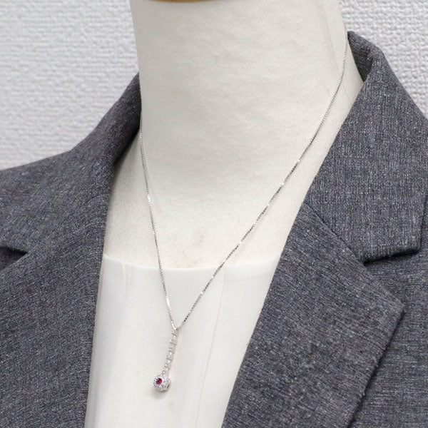 ゾッカイ K18WG ルビー ダイヤモンド ペンダントネックレス