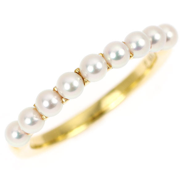 K18YG アコヤベビーパール リング 径約2.9-3.0mm ハーフエタニティ