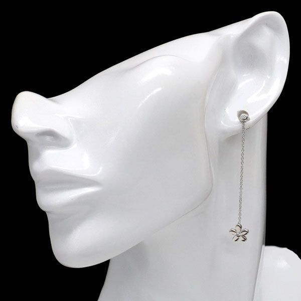 ポンテヴェキオ K18WG ダイヤモンド ピアス 0.08ct フラワー