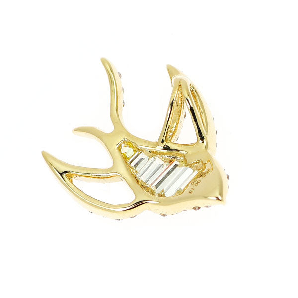 K18YG バケットカット ダイヤモンド ペンダントトップ 0.18ct D0.20ct