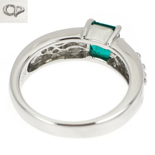 クレサンベール Pt950 エメラルド ダイヤモンド リング 0.63ct D0.28ct