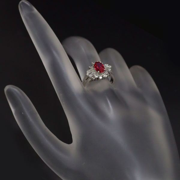 クレサンベール Pt900 ルビー ダイヤモンド リング 1.01ct 0.44ct