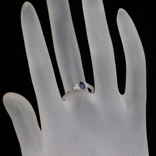 新品 希少 Pt950 アメリカ サンベニト産ベニトアイト ダイヤモンド リング 0.285ct D0.04ct【エスコレ】