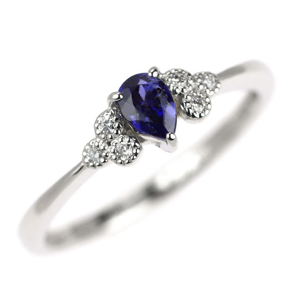 新品 希少 Pt950 アメリカ サンベニト産ベニトアイト ダイヤモンド リング 0.285ct D0.04ct【エスコレ】