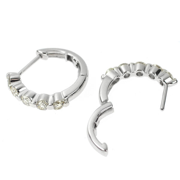 K18WG ダイヤモンド ピアス 0.50ct フープ