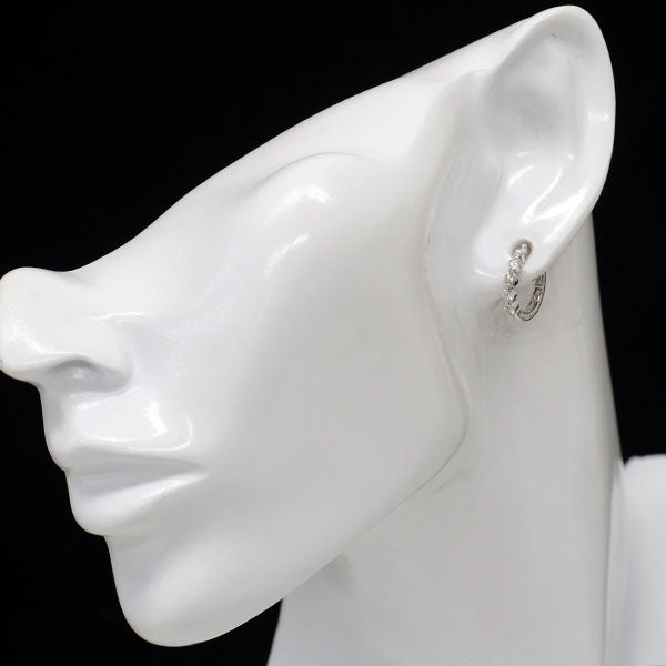 K18WG ダイヤモンド ピアス 0.50ct フープ