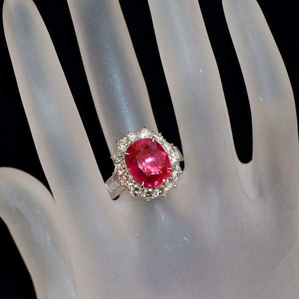 Pt900 ルビー ダイヤモンド リング 7.25ct D2.658ct